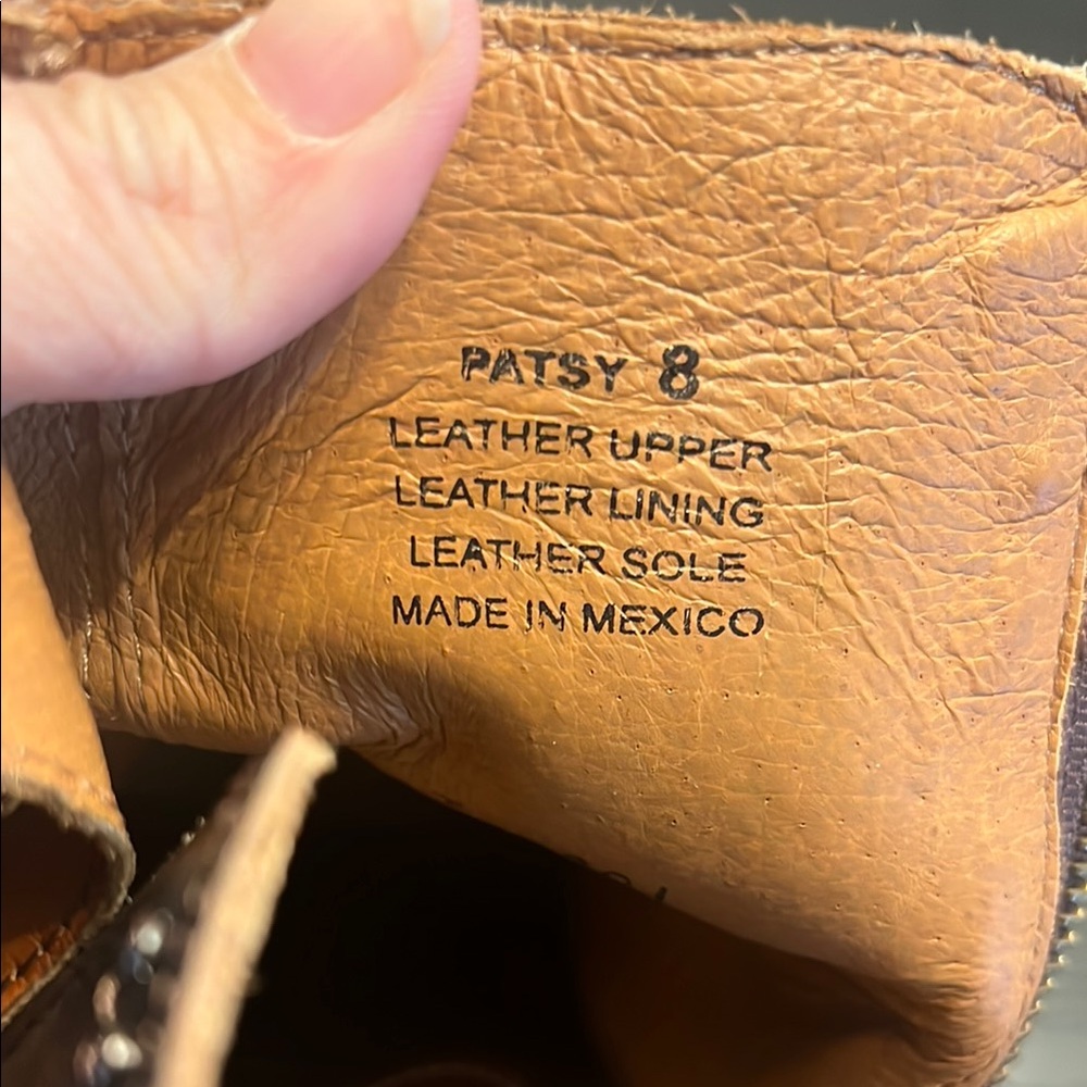 Freebird Patsy size 8 Brown Ankle Boots with Chunky Heel and Decorative Straps - Picture 9 of 13